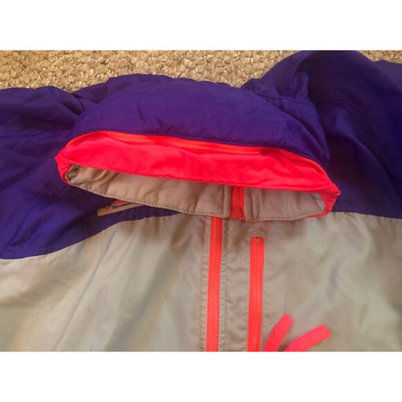 Vintage Columbia Windbreaker Jacket Gray Purple Sz Men's Small Radial Sleeve Ful - Picture 10 of 11